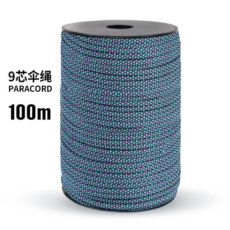 100 metros de eje 9 núcleos de cuerda de paraguas al aire libre caminata salvaje supervivencia de emergencia DIY pulsera trenzada multipropósito