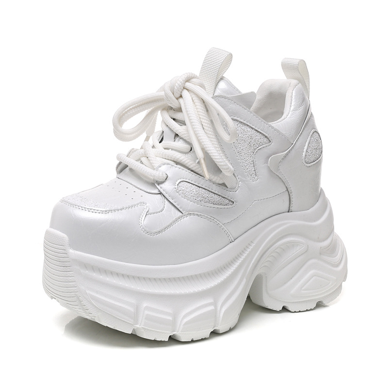 Giày sneaker chunky nữ đế dày tăng chiều cao HC3572 — Màu đen