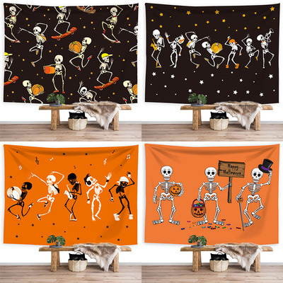 新款跨境万圣节挂毯卧室客厅墙壁装饰背景布|ru