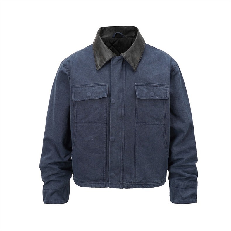 GMABCD Men's Collared Zip-Up Utility Jacket – Multi-Pocket Casual Outerwear - detail 5