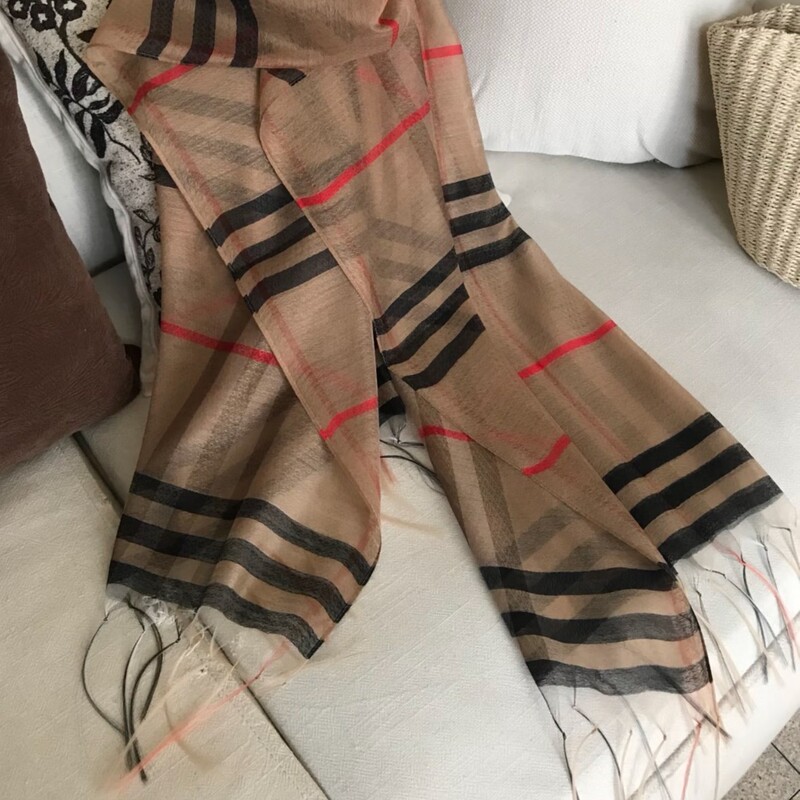 Vintage plaid tassel scarf for women, autumn and winter versatile mulberry silk shawl, high-end silk and wool blend scarf