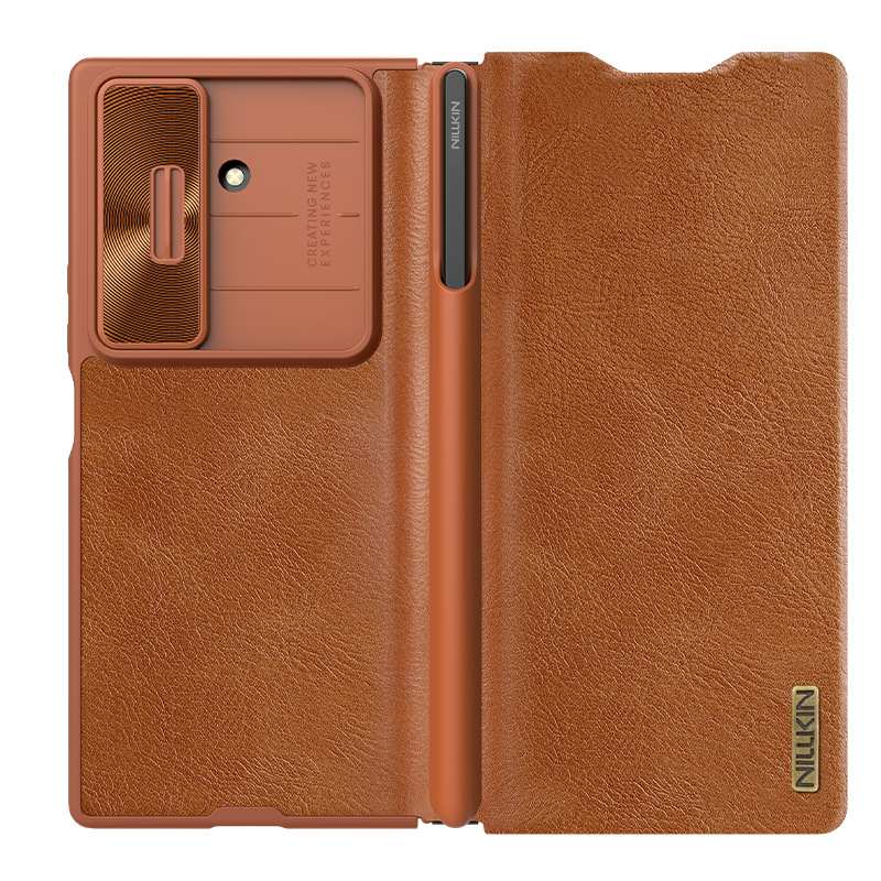 Funda Nillkin para Samsung Z Fold 7, Funda de Cuero con Tapa Deslizante para Lente y Ranura para Lápiz W26