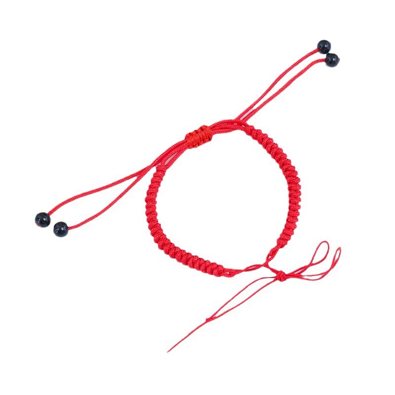 Регулируемые золотые бусины из ткани, аксессуары, красная верёвочная bracelet, cinnabar