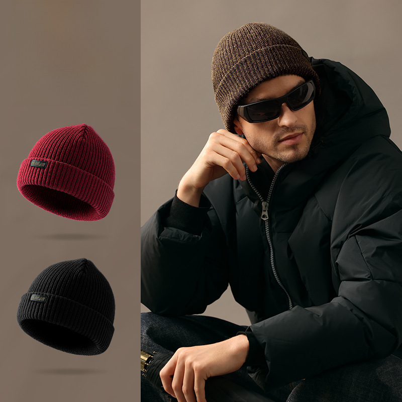 Men's woolen winter knitted keep warm hat