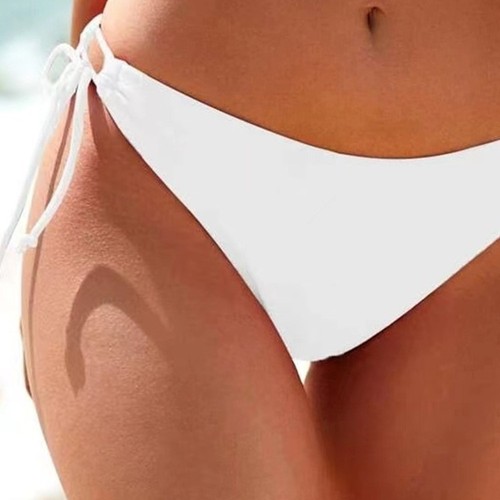 Solid Color Rope Triangle Swim Trunks for Women, European and American Swimwear One-Piece Bottom Swim Trunks