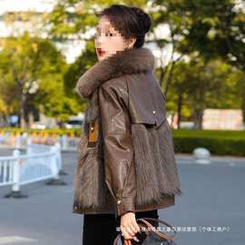 2024冬季新款海宁短款狐狸毛皮草外套女皮衣皮毛一体保暖加厚大衣