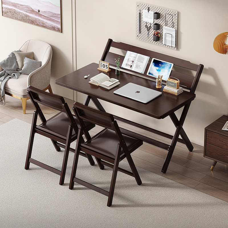 Simple Folding Study Table for Students, Home Double Small Apartment Bedroom Homework Writing Table, Children's Multi-Functional Desk