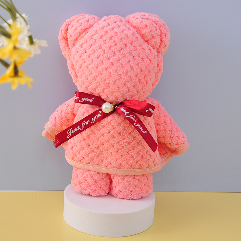 파인애플 체크무늬 핑크곰