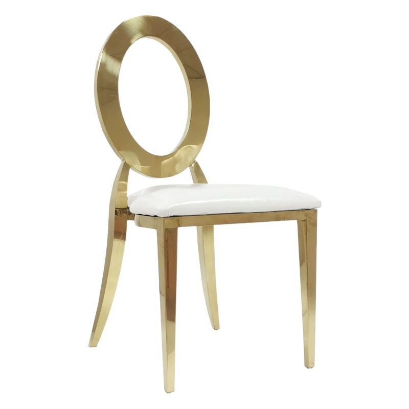 Поставка фабрики стул нержавеющей стали гостиницы стул банкета простой свадьбы круглой спинкой стула в наличии оптом