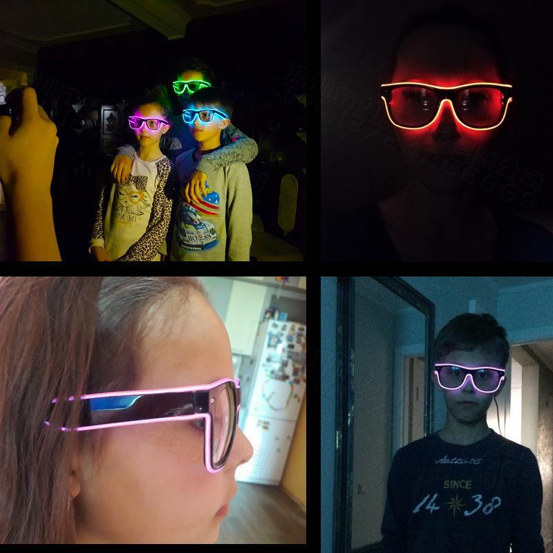 LED glowing glasses with sound control for cross-border best-selling party bar club atmosphere decorative item Neon Glasses
