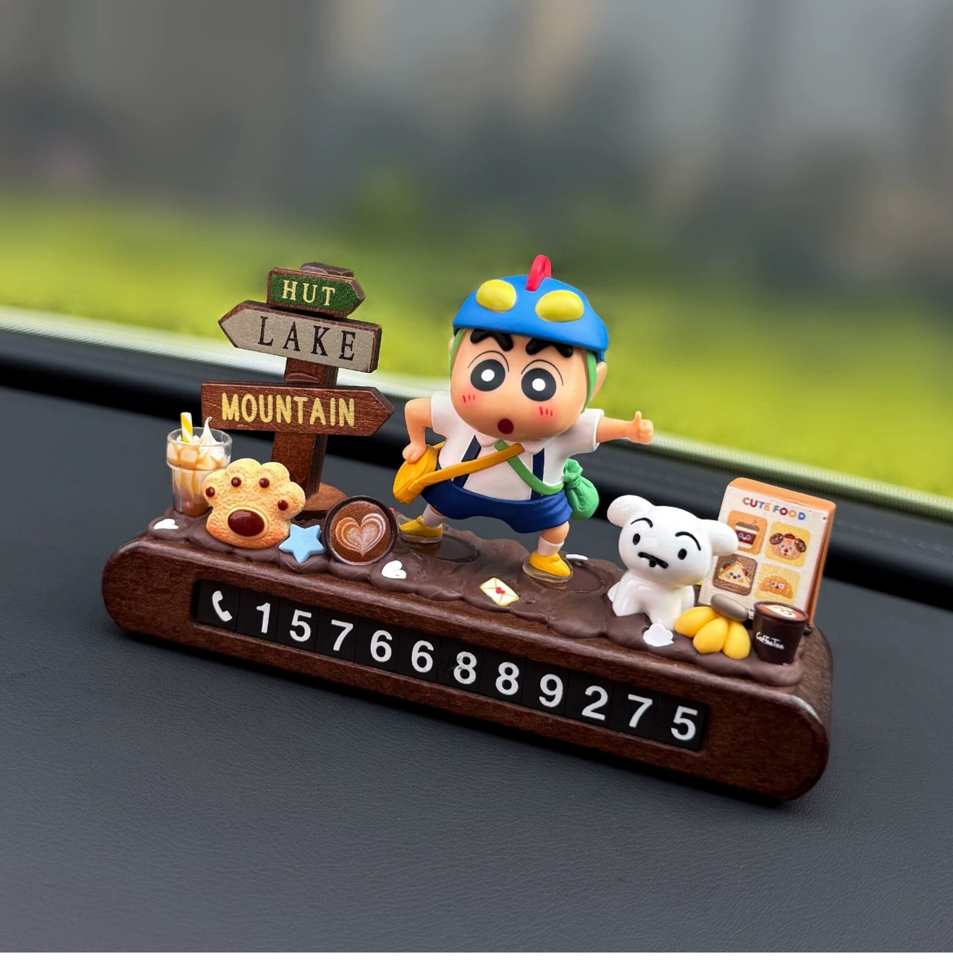 2026 New Model Crayon Shin-Chan Temporary Parking Number Plate for Moving Car, Cute Car Phone Number Plate