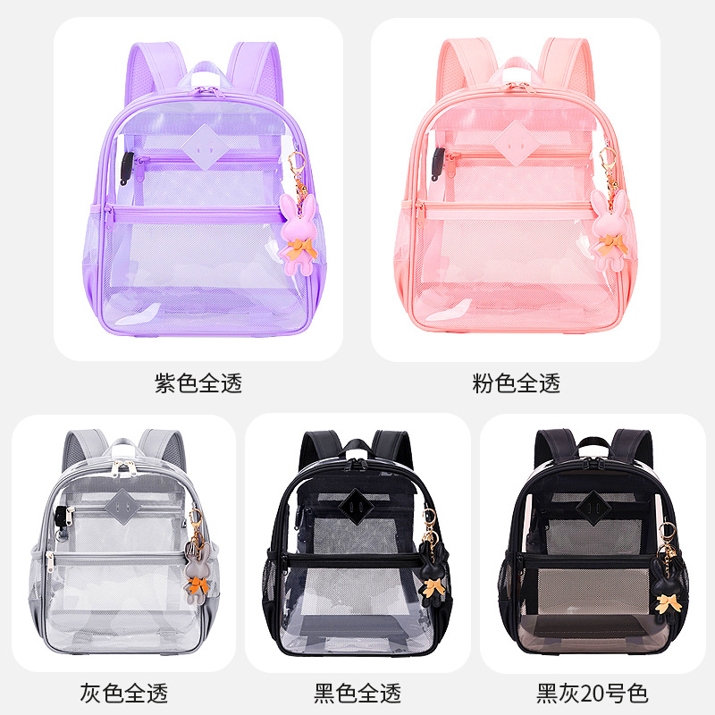 Transfronterizo Amazon mochila transparente impermeable gran capacidad unisex mochila de hombro de PVC de escuela secundaria