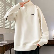 春秋款青少年初高中学生中大童男孩拉链帅气潮流长袖卫衣打底衫
