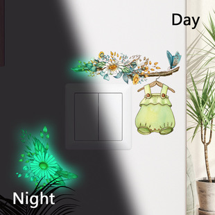 YGP065 cross-border luminous switch stickers cartoon pattern pvc material luminous fluorescent decorative wall stickers