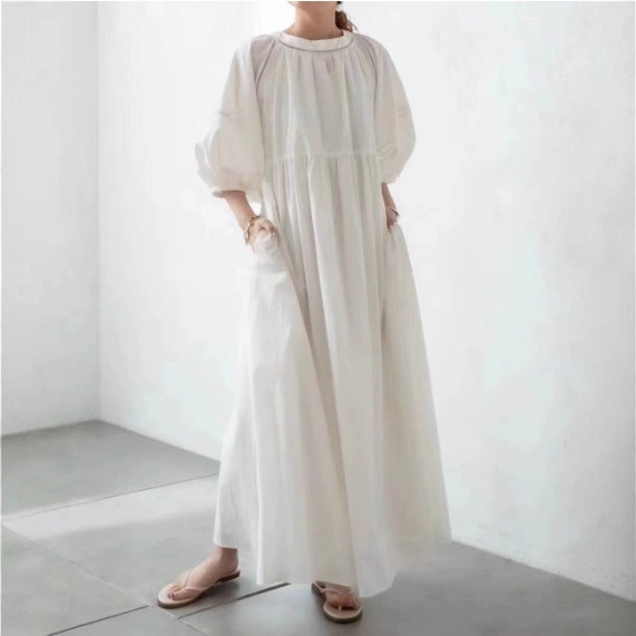 Japanese Style Extra Long Loose Lantern Sleeve Reversible Dress