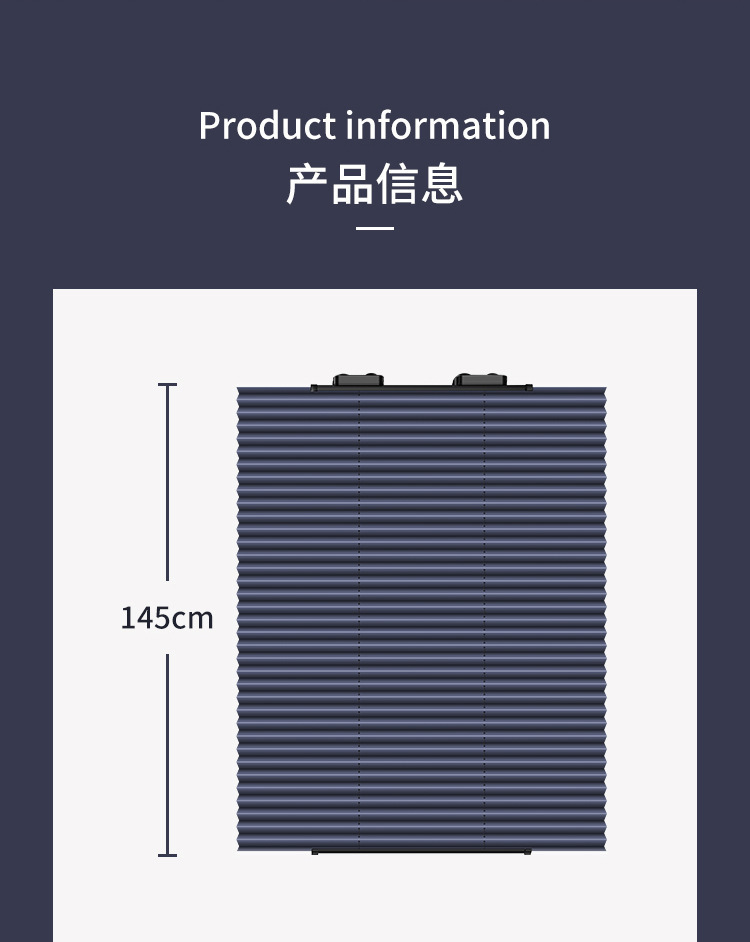 Car Pleated Sunshade Curtain, Automatic Retractable Car Front Sunshade, Heat-Insulating, No-Drill Dual-Use