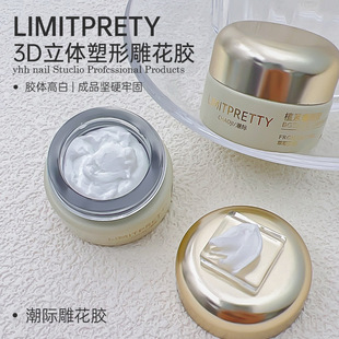 Trendy New Style Thick Light Carving Mahua Gum Soft Sugar Gum Texture Ice Flower Non-washable Filling Nail Polish Gum for Nail Art Shop