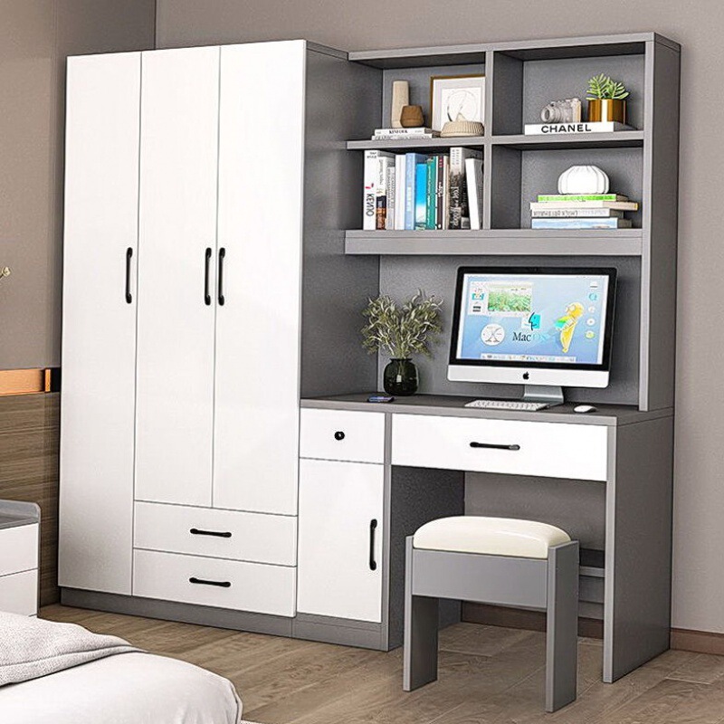 Modern Simple Desk with Wardrobe Integrated Table Computer Table Combination Writing Desk Student Desk Small Apartment Conjoined Table Modern Simple Desk with Wardrobe Integrated Table Computer Table Combination Writing Desk Student Desk Small Apartment Conjoined Table