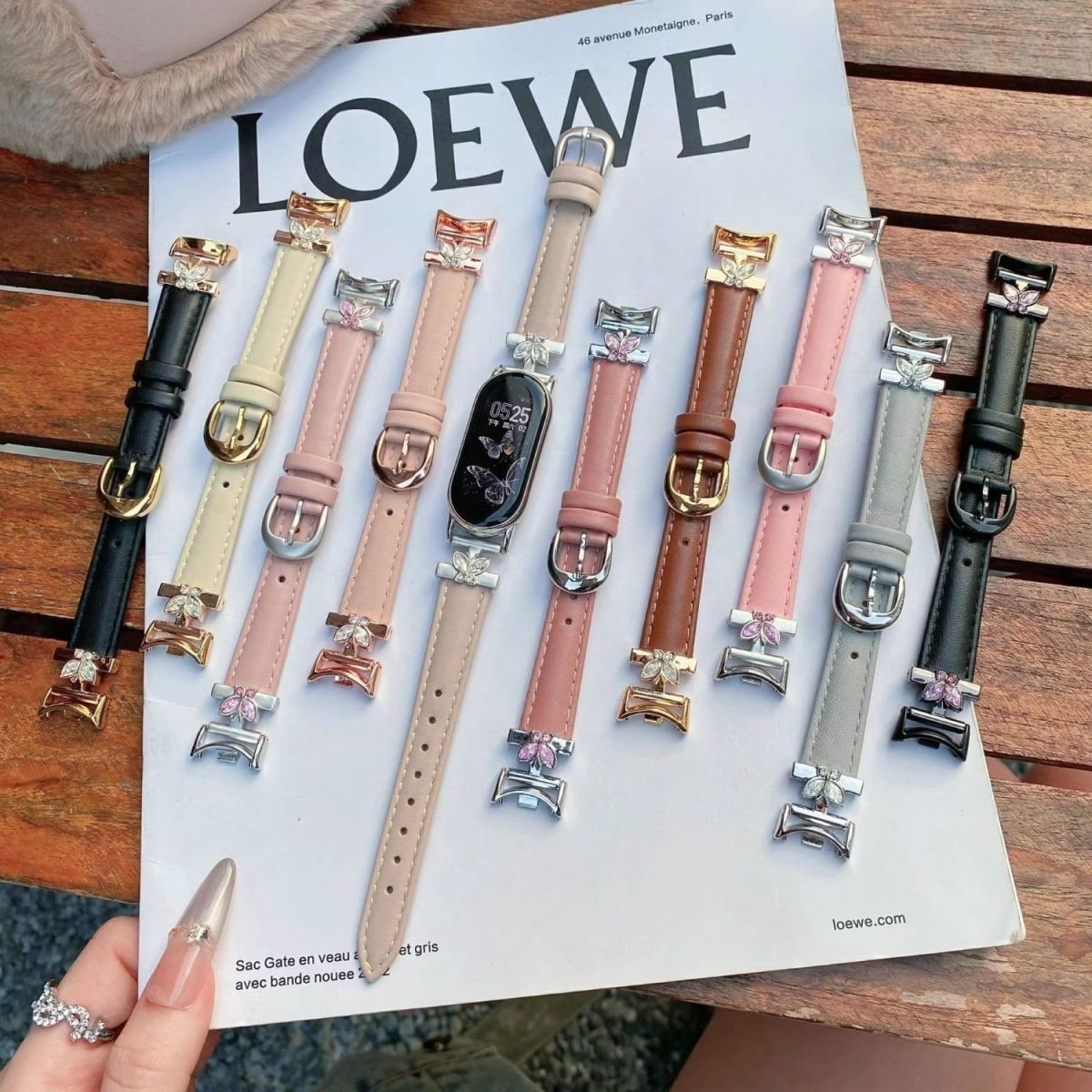 Suitable for Huawei Gt3 Pro Watch Strap Gt5 Genuine Leather Gt4 High-End Women's Maigc Smart Watch Strap Fit3