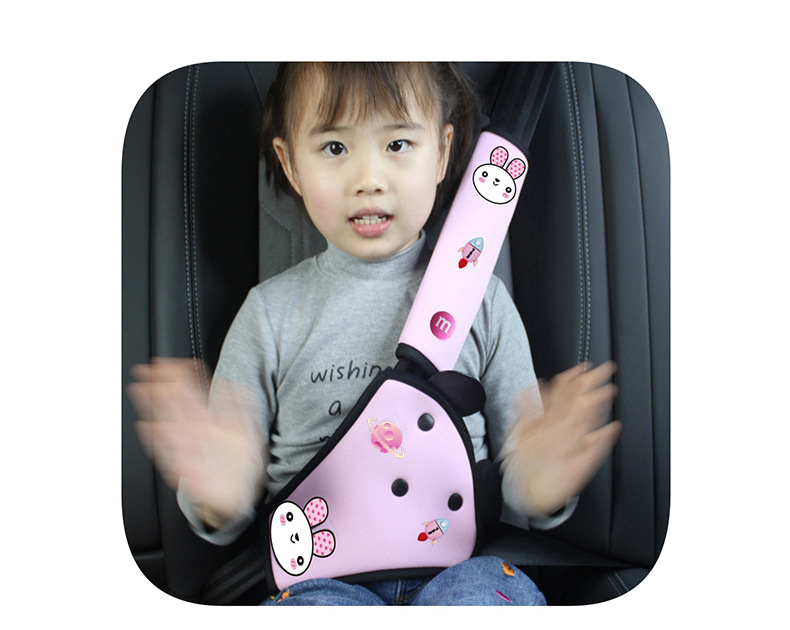 Car Kids Safety Belt Shoulder Protector Cartoon Cute Anti-Neck Strangulation Neck Protector Belly Protector Removable and Washable Baby Car Seat