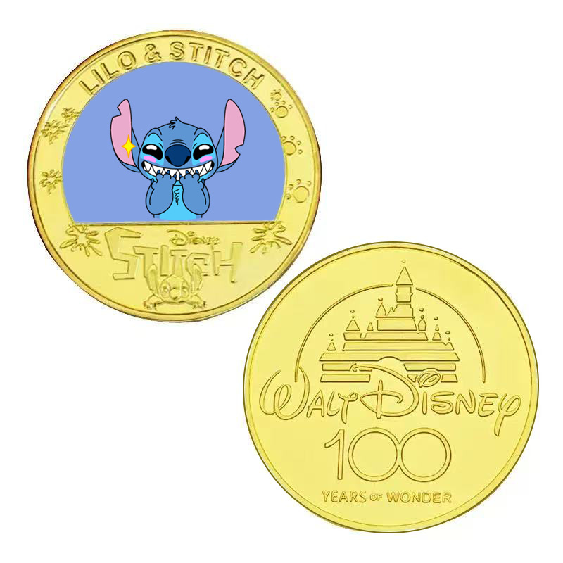 Cinco monedas conmemorativas de Starbaby, monedas de anime, monedas conmemorativas de Stitch, colecciones de regalos de monedas conmemorativas de Stitch