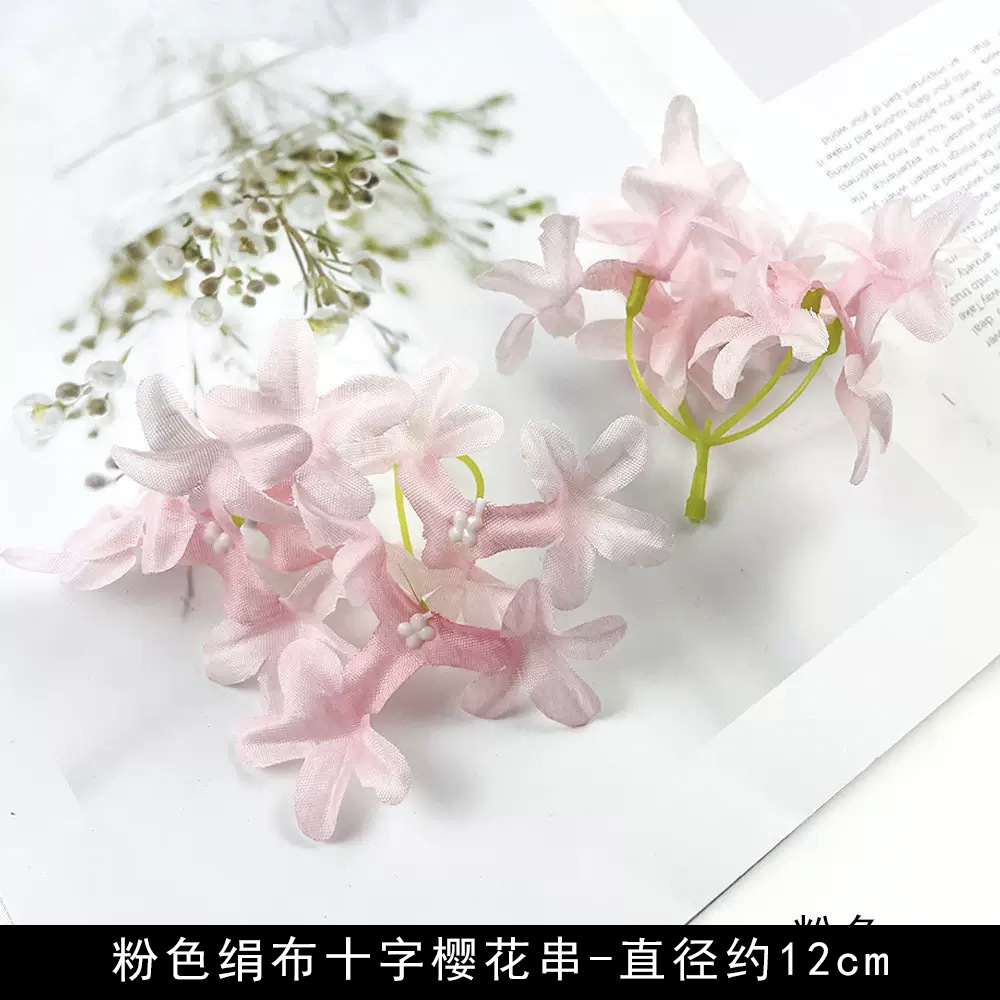 Flores artificiales flores rosadas bricolaje accesorios hechos a mano tocado de estilo antiguo accesorios de material de flor de horquilla arreglos florales de pared de flores de boda
