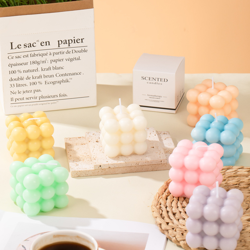スタイリングルービックキューブアロマキャンドルギフトボックスハイエンド手作りソイワックス誕生日キャンドルお土産女の子ギフト|undefined