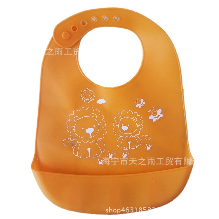 宝宝吃饭硅胶围兜立体防水跨境现货婴儿围兜食品级硅胶围嘴口水兜