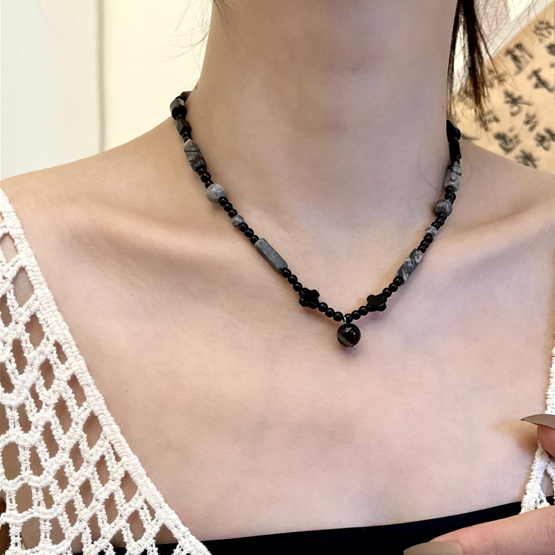 2209152 (1)   黑云翻墨～新中式水墨风串珠项链天