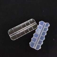 1.5 single independent open lid double row transparent 12-grid jewelry pill box transparent plastic box diamond beads empty box