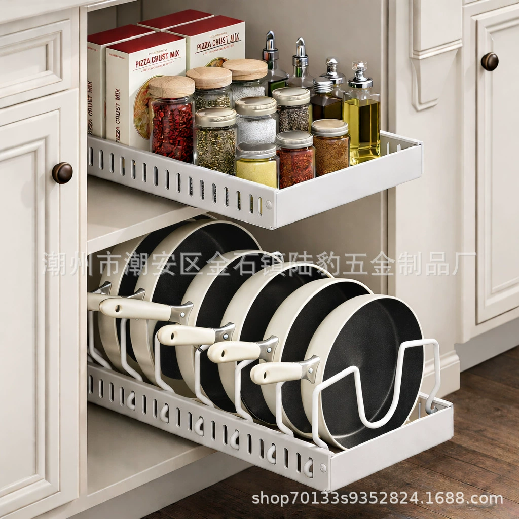 Регулируемая подставка для хранения кастрюль подставка для посуды в шкафу