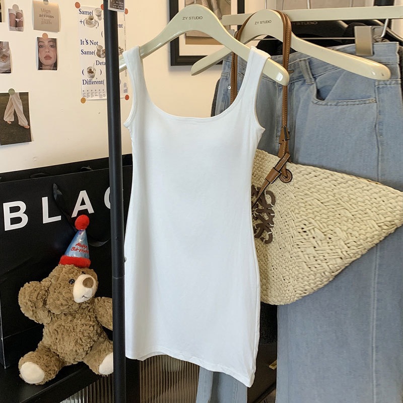 2025 nuevo estilo sexy camisola falda chaleco mujer con almohadilla para el pecho de una pieza con sujetador camisón sexy chica caliente top