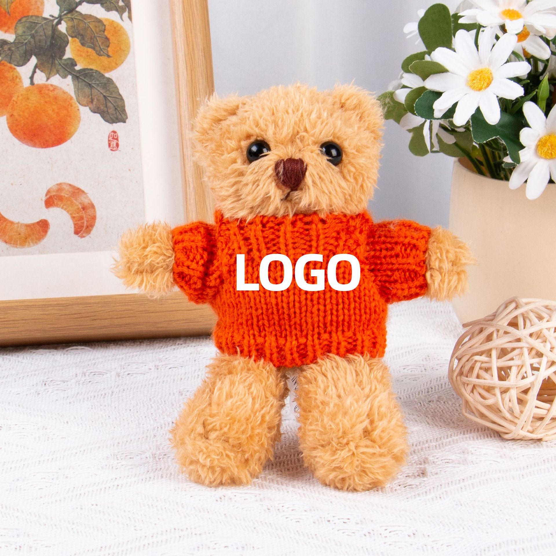 Teddy Bear Keychain Colgante Bolsa accesorios de ropa impresa LOGO vestido Teddy Teddy Doll juguetes de peluche