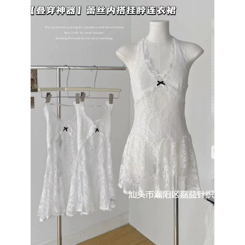 Носить артефакт сладкое и пряное сексуальное кружевное платье с шеей