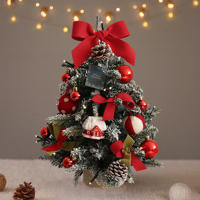 Shengyuan explosión de escritorio árbol de Navidad DIY set rojo y blanco decoración de Navidad decoración de ventanas de la sala de estar