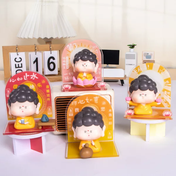 Carefully Selected Buddhist-Style Small Buddha Creative Cute Buddhist-Style Cute Ornaments Light Luxury Home Decoration Gifts Wholesale Factory Direct Sales