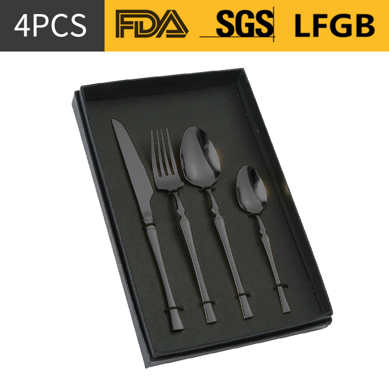 Venta al por mayor Amazon transfronterizo suministro de acero inoxidable traje de vajilla/5 cintura pequeña 5 piezas principales cuchillo, tenedor y cuchara caja de regalo traje