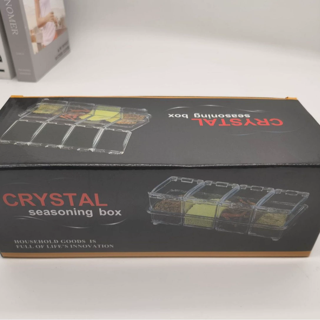 Коробка для приправ Домашняя кухня Соляная приправа Коробка для хранения Коробка для приправ Прозрачная коробка для приготовления