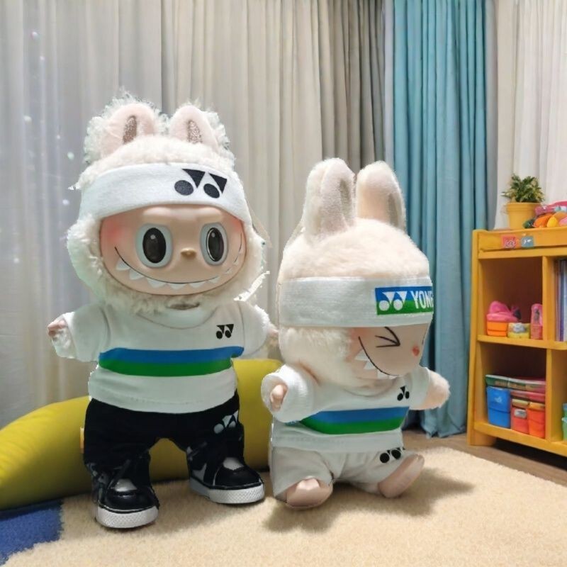 仅衣服拉布布羽毛球娃衣labubu娃娃大牌衣服二代三代公仔17cm|undefined