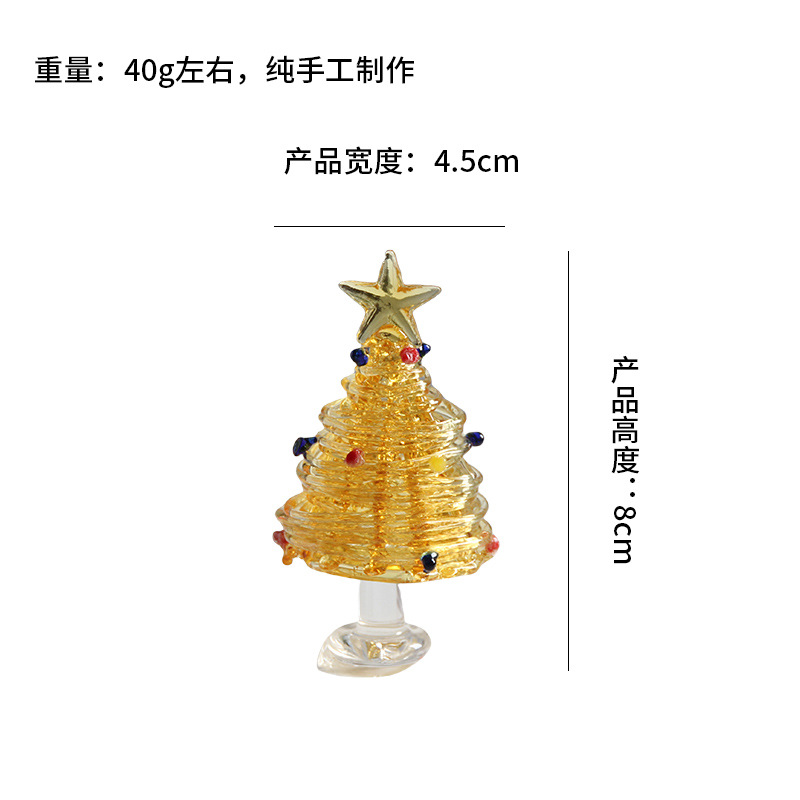 Zibo vidrio gran vista jardín artesanía ornamentos dibujados a mano árbol de Navidad decoración de mesa regalo de cumpleaños de Navidad