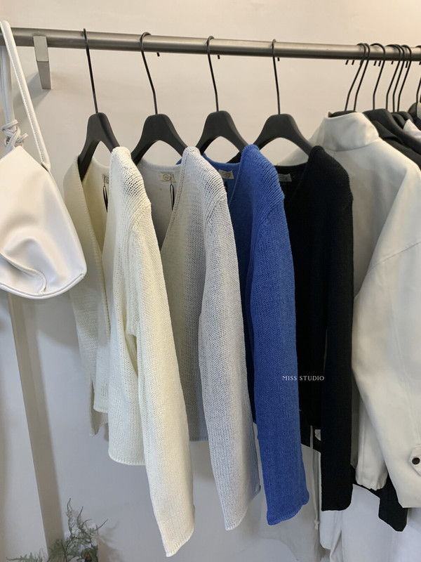 【MISS密思家正品店】休闲日常简约风V领纯色针织开衫女装A06697|undefined
