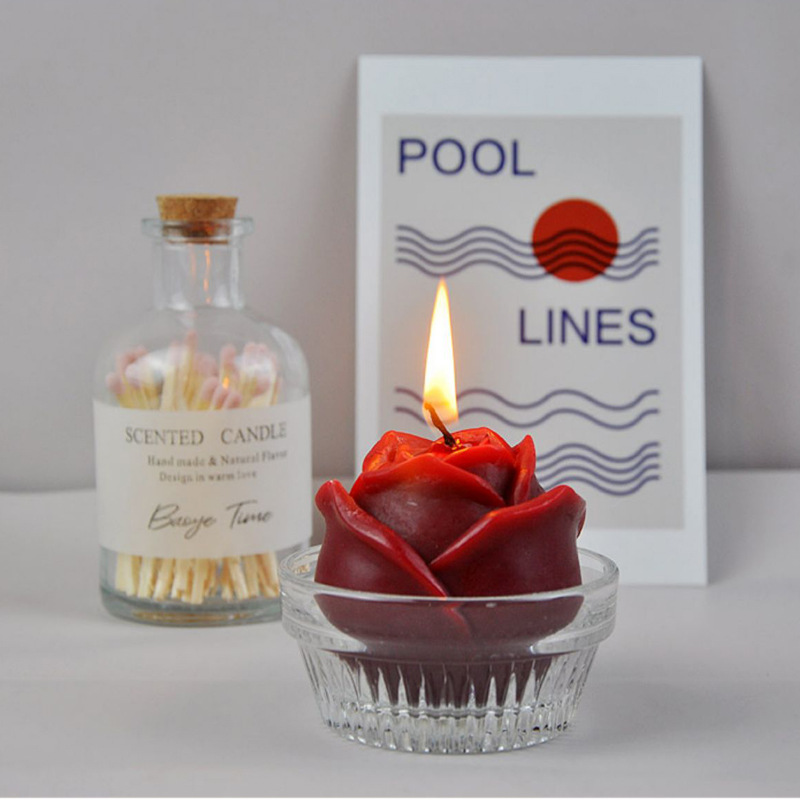 Creativo Día de San Valentín regalo vintage Rosa flor aromaterapia vela creativo Regalo boda aromaterapia hogar pequeños adornos