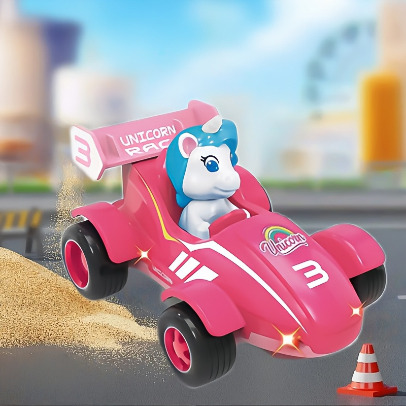 Fórmula 1 transfronteriza de alta velocidad deriva unicornio controlado remoto coche de choque de dibujos animados luces coche de carreras todoterreno