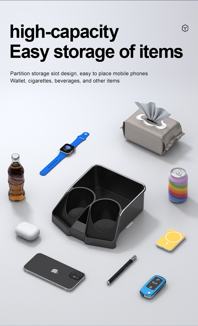 Car armrest box storage box storage box tissue box car middle storage high-grade multi-functional water cup holder cross-border