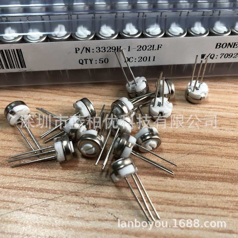 3329H-1-202LF 可调电阻 可变微调电位器 3329H-2K 立式陶瓷顶调