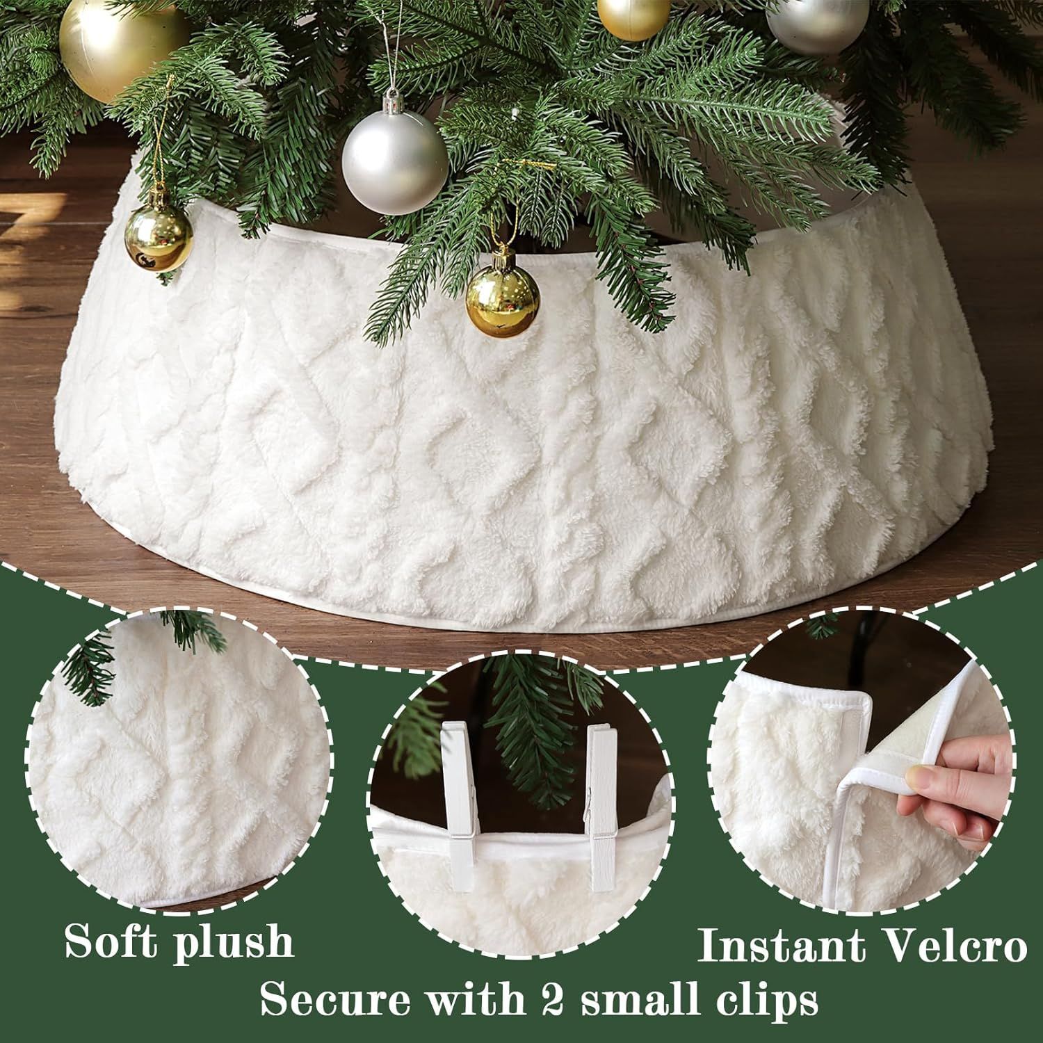 Navidad transfronteriza de diamante de peluche falda de árbol abrazadera ajustable decoración del árbol de Navidad decoración del árbol