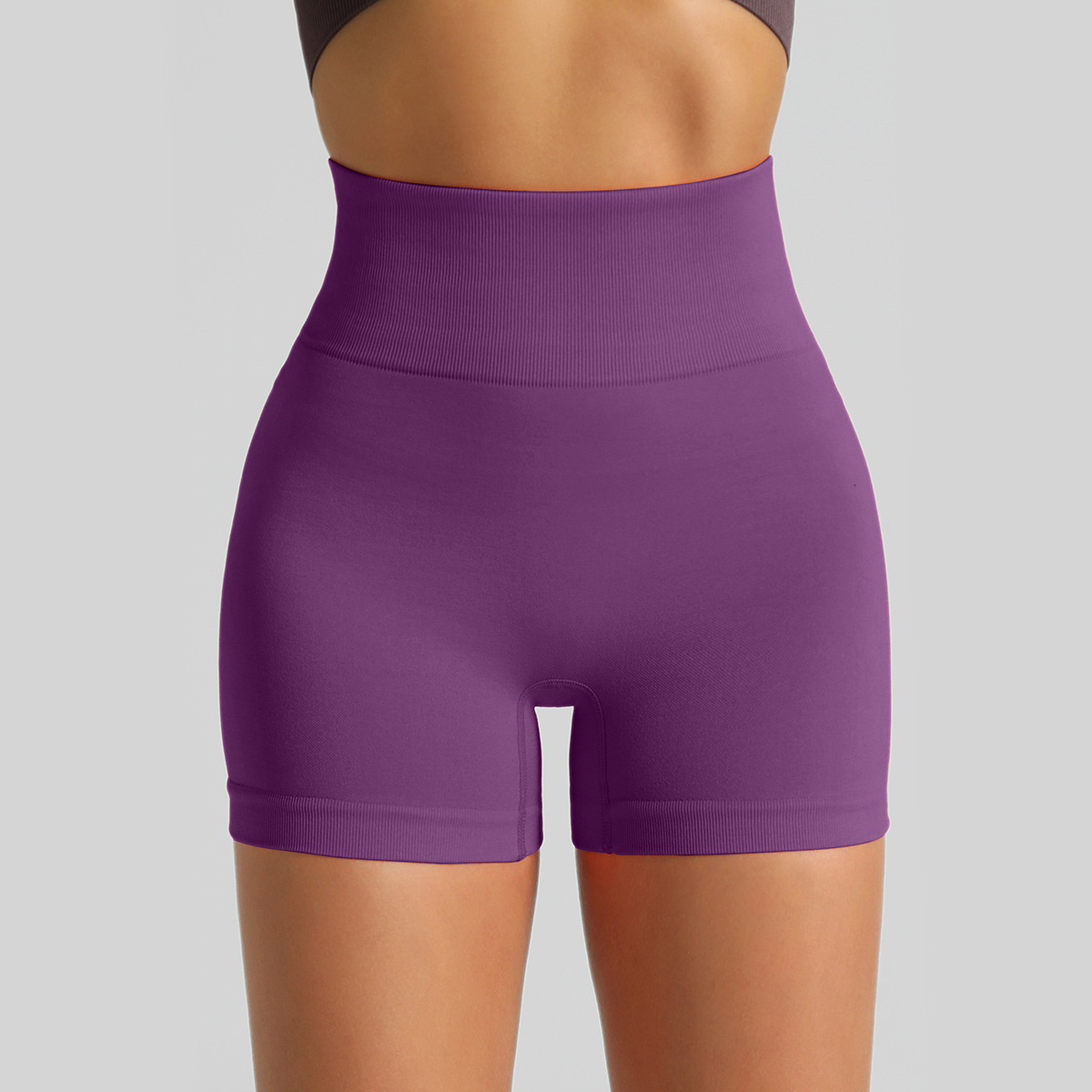 Pantalones cortos de Yoga de punto sin costuras transfronterizas Peach Hip lifting pantalones de fitness de cintura alta pantalones cortos deportivos para correr tres puntos mujeres