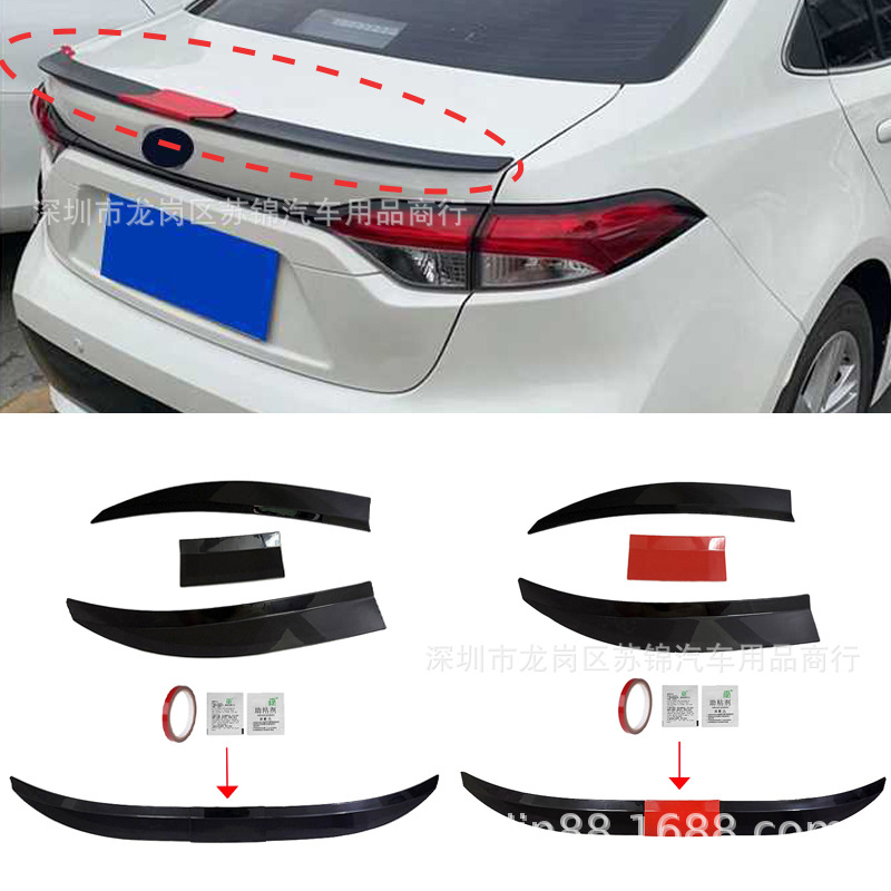 Car Modification Universal Rear Wing, No-Drill Three-Section Adjustable Adhesive Personalized Sedan Sports Car Spoiler Decoration