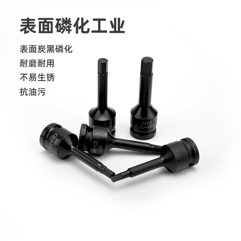 Hexagonal interior de acero al cromo-molibdeno 1/2 cañón de viento conjunto de 10 piezas de cabezal de bobinado hexagonal eléctrico neumático