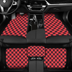 車用汎用フロアマット、チェッカーボード柄フロアマット、モザイク格子柄車用フロアマット、耐摩耗性、メーカー在庫あり